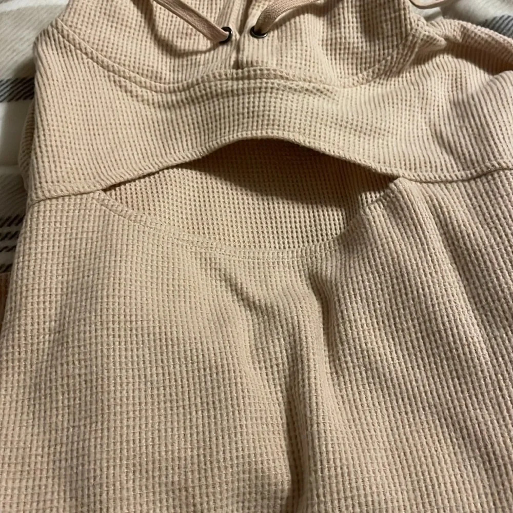 NWT n:PHILANTHROPY Blaire Waffle Knit Cut Out Sweatshirt XS‎ Party Festival Club - Picture 5 of 10